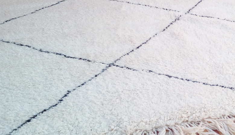 Tapis Berb&egrave;re Beni Ouarain blanc, Marrakech